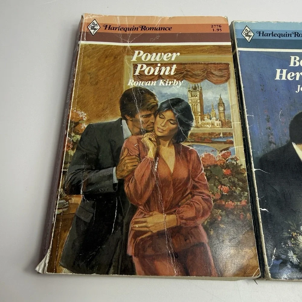 Vintage 1980s Harlequin Romance Paperback 2-Book Lot 1st Editions Power Point